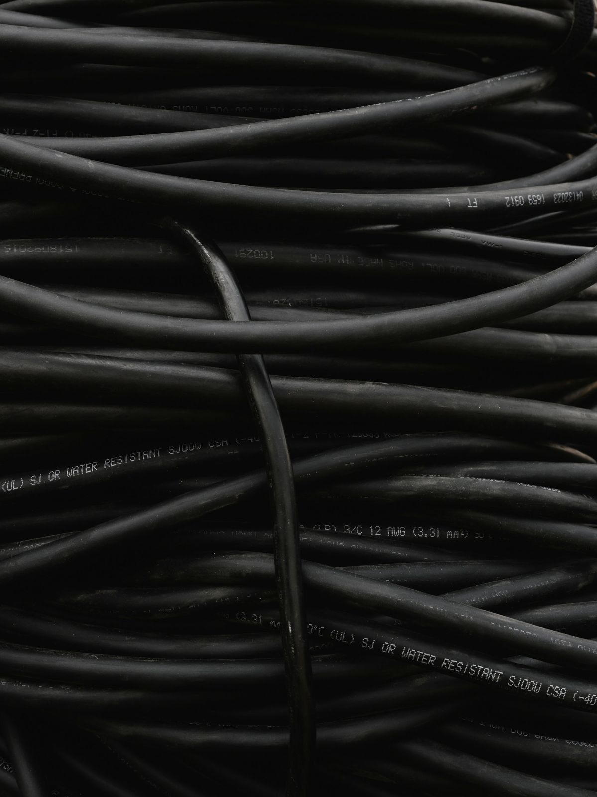 Printed black electrical cable